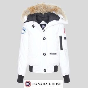 Canada Goose Men’s Chilliwack Bomber Parka Jacket- Sz Small reg- White+ bag